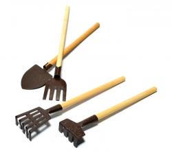 Miscellaneous All RC Scale Accessories - Shovel & Straw Fork 4 Pieces Set by Team Raffee Co.