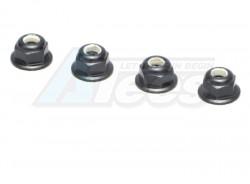 Miscellaneous All 4MM Alum. Flanged Locknut Black (4) by Speedmind