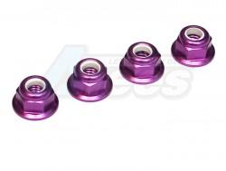 Miscellaneous All Machined 5MM Alum. Flanged Locknut Purple (4) by Speedmind