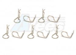 Miscellaneous All Mini Heavy Duty Bent Body Clips For 1/18 (10) Silver by Speedmind